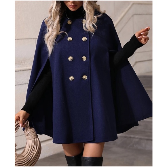 Jackets & Coats | Classic Double Breasted Button Cape Jacket